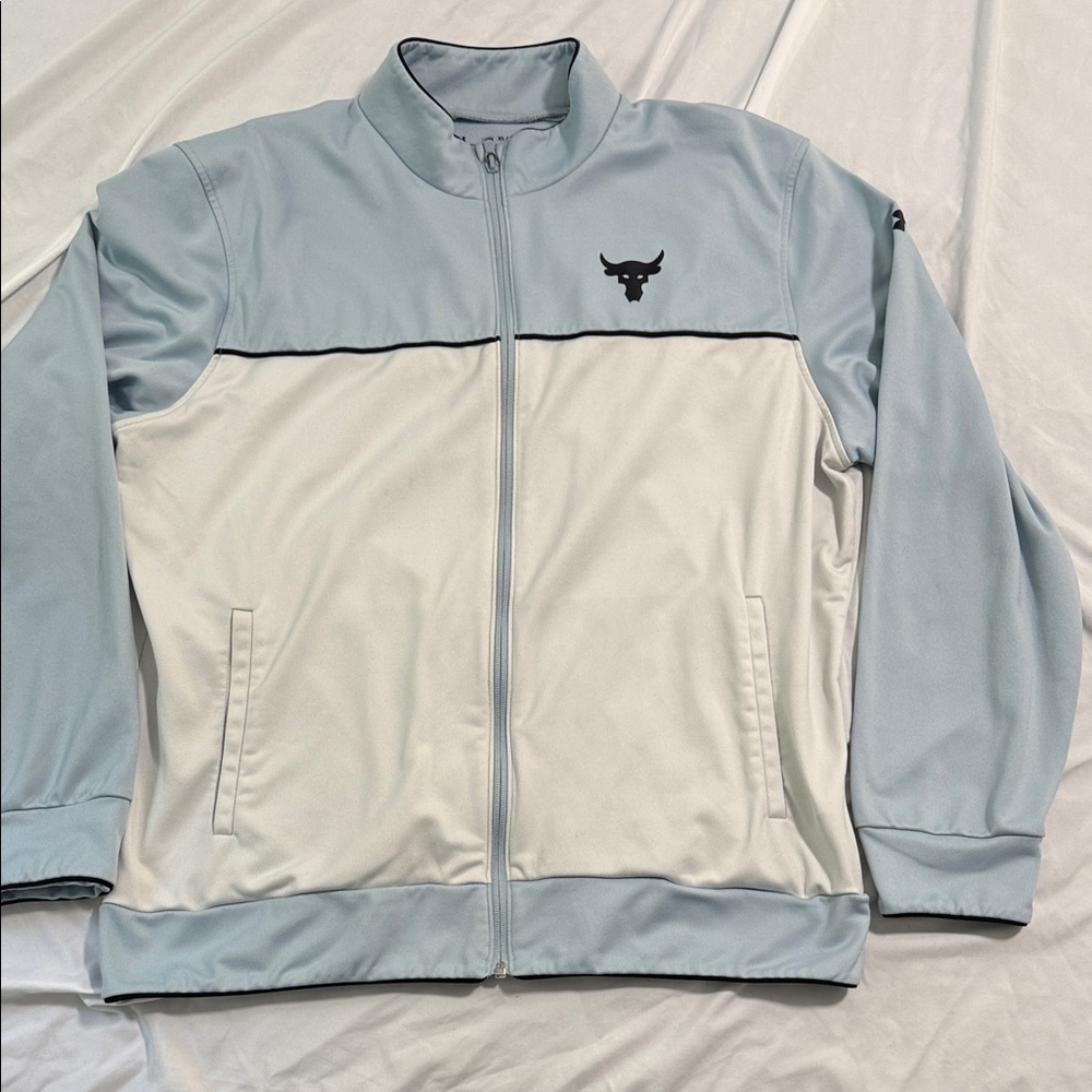 Under Armour Blue and White Bomber Jacket